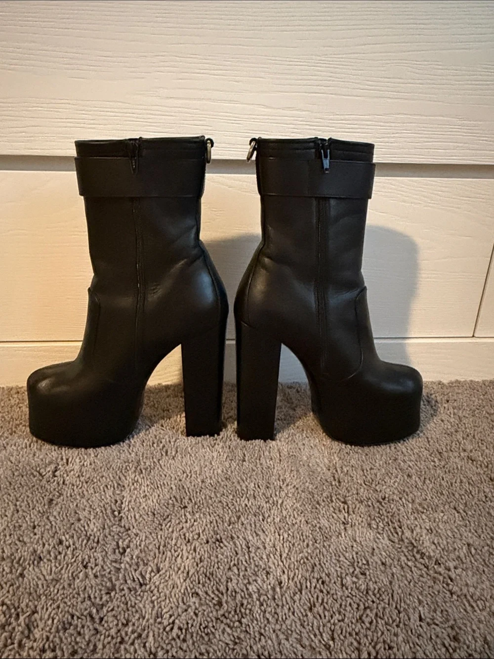 Saint Laurent Black Platform Boots